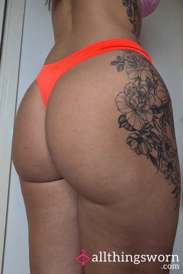Neon Orange Nylon Thong