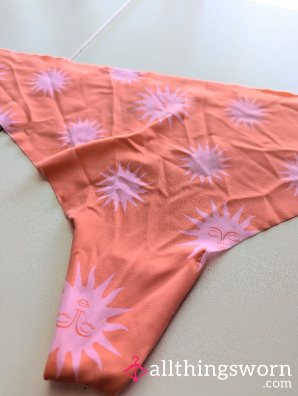 Neon Orange & Pink Sun Patterned Thong!