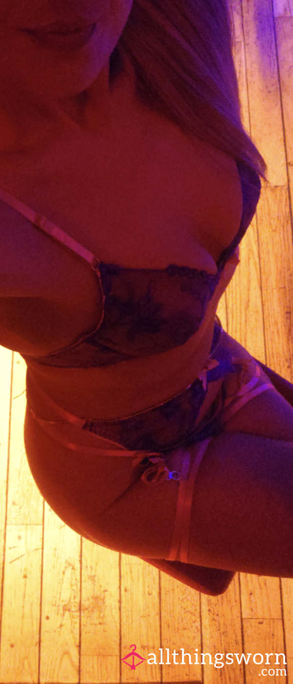 Neon Pink And Purple Stripper Lingerie. Full Set Well-worn Unwashed Just For You