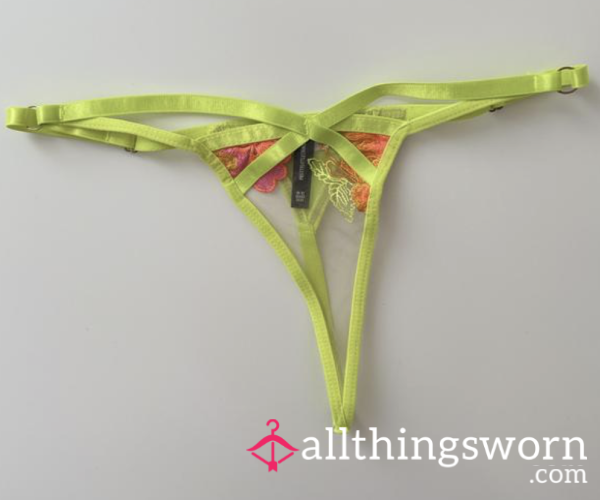 Neon Stripy Thong