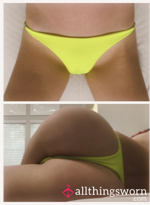 Neon Yellow Bikini-String Thong 🫶