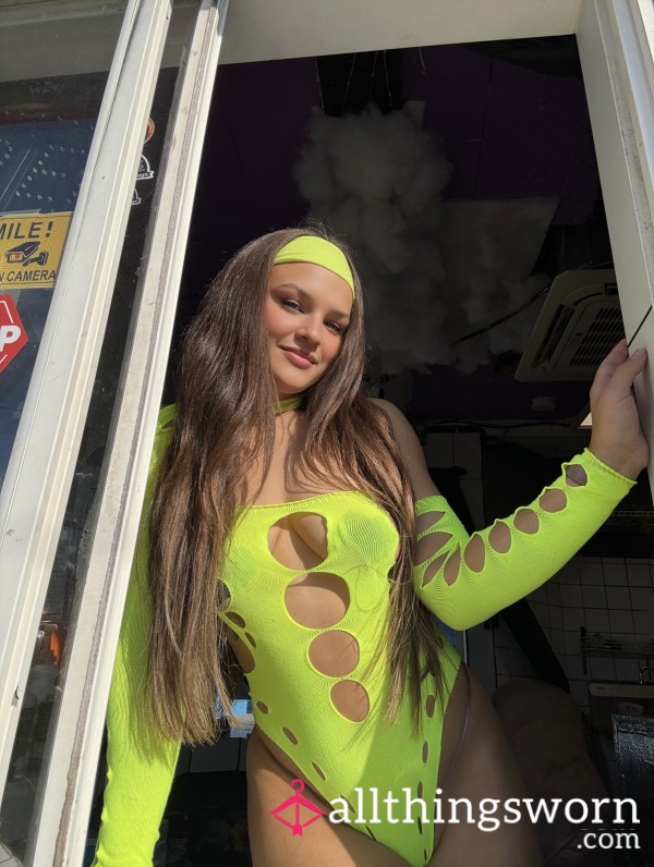 Neon Yellow Lingerie Bodysuit