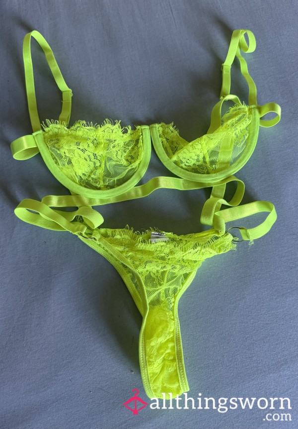 Neon Yellow Lingerie Set