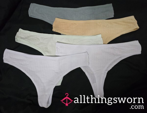 Neutral Color Cotton Thongs 24hr