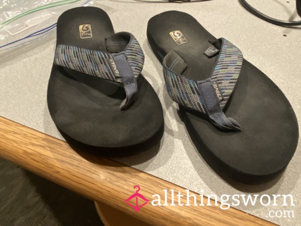 NEVER Washed, Highly Scented Flip Flops.