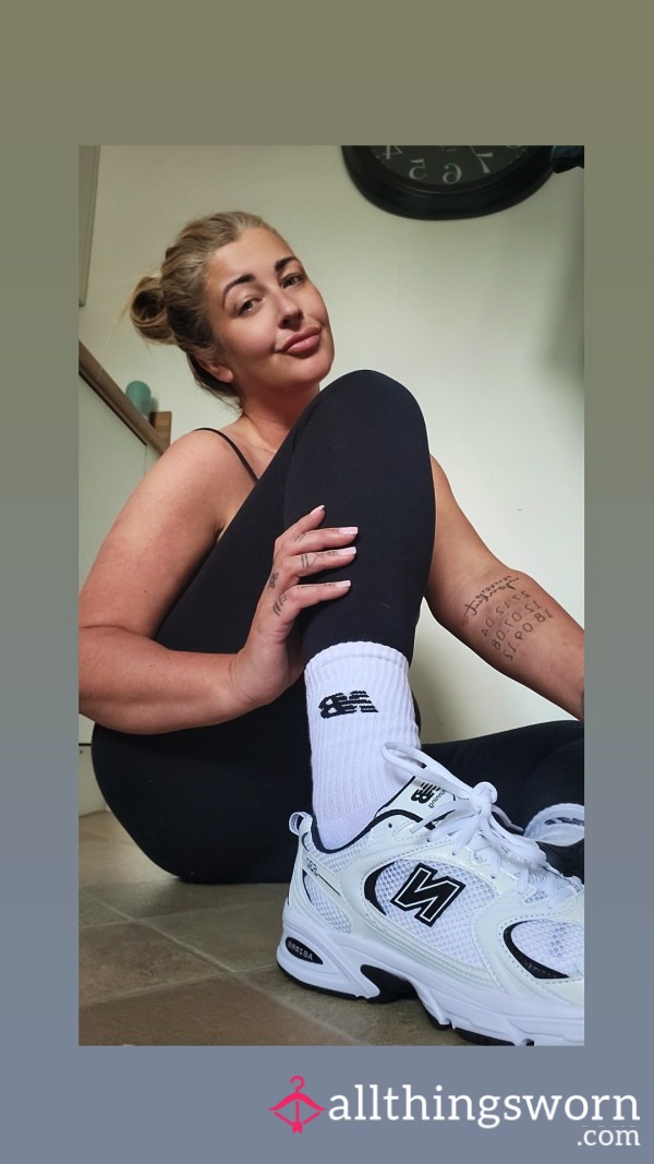New Balance White Mid Calf Socks. 48hr Wear. Additional Days Can Be Added