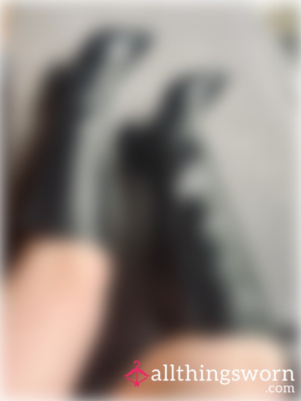 New For Christmas: Black Knee-High Leather-Look Boots. Wanna See?