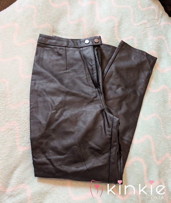 🔗 New Leather-Look Trousers (Size 12) 🔗