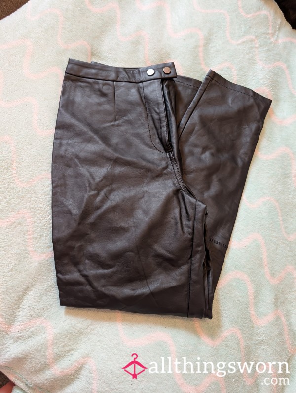 🔗 New Leather-Look Trousers (Size 12) 🔗