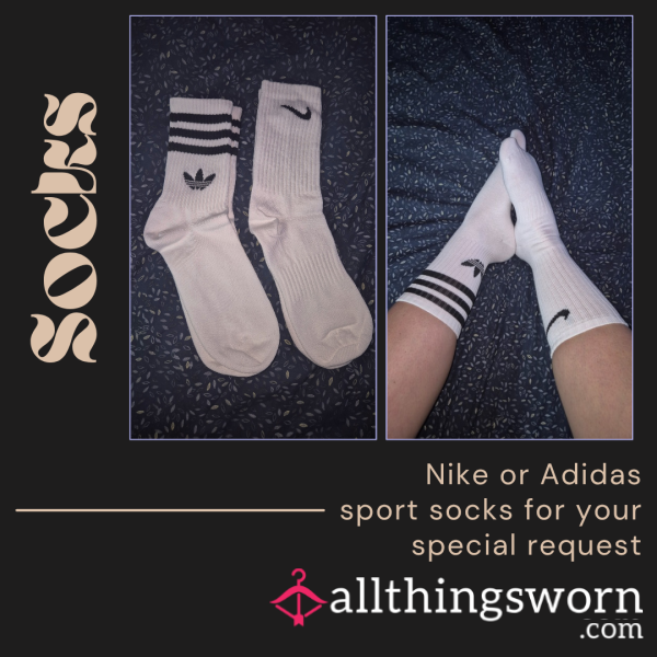 [NEW] ✨NIKE✨ADIDAS✨ White Sport Socks 💌 DELIVERY INCLUDED 💌