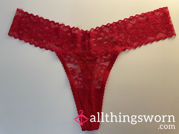 New Red Lacy Thong - Pics Included