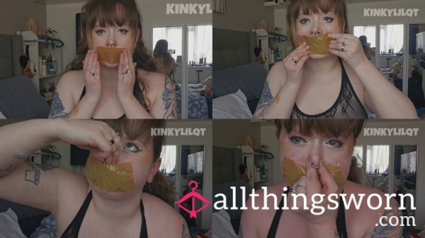 NEW S**y Curvy Lingerie Mouth Taping Bondage Nose Pinching Breath Holding Breath Play