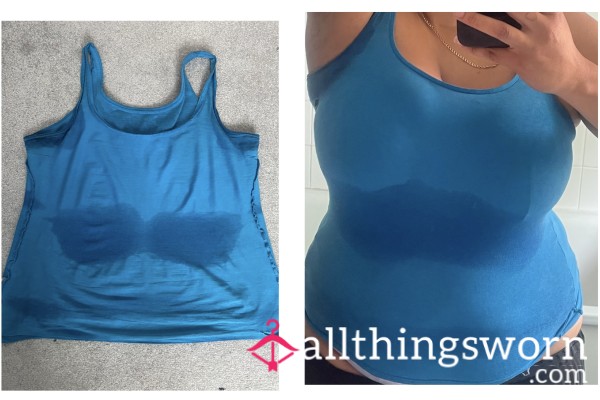 Nice And Sweaty Top. Boob And Armpit Sweat Double Wear Whilst Working Out And Gardening.