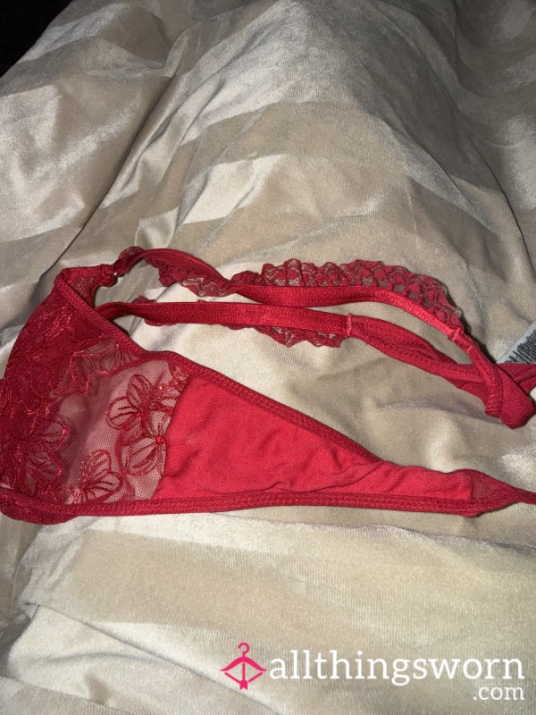 Nice Red Pu**y Smelling Worn Thong
