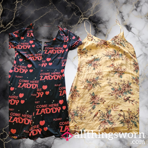 Nightwear 🌙✨️ Zaddy All In One 🖤 And Flor*l Night Dress 🌸