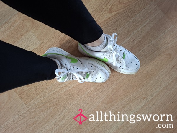 Nike Air Force 1 White/green ASMR🥵|04:03 Min