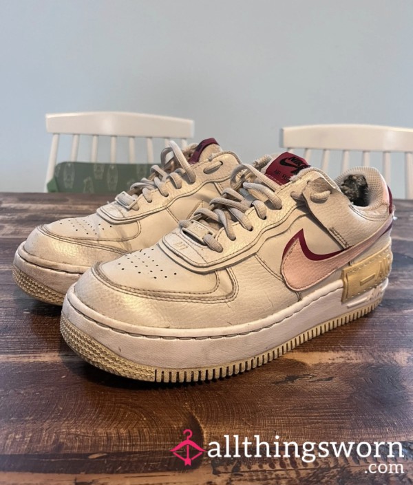 Nike Air Force White/pink/red🥵😈| WELL-WORN|SWEATY|SMELLY