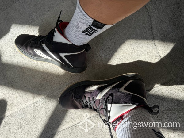NIKE AIR JORDAN AA2526-023 FLIGHT  LEGEND Men’s Black & White TRAINERS 👟👟 WELL WORN USED SWEATY 🥵 MUSKY SKUNKED 💪🏽🥵👟👟💧💧👅✅