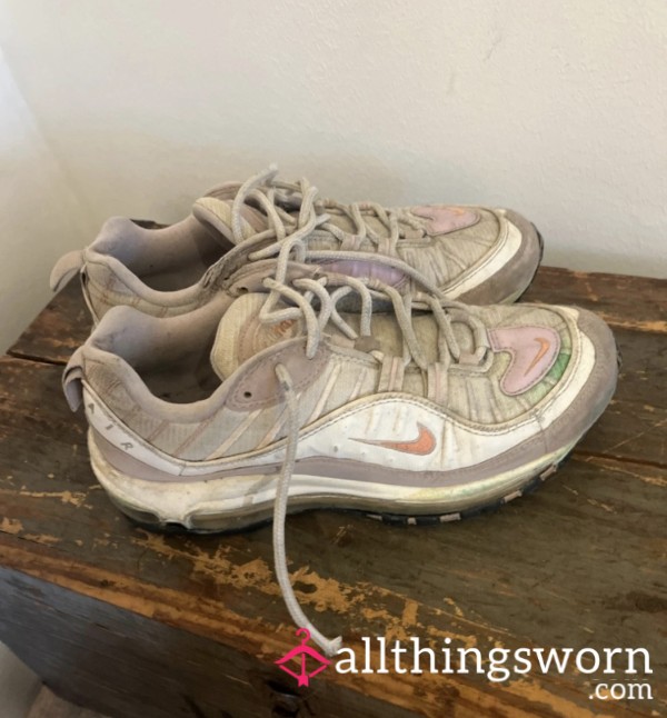 Nike Air Max 98 White/pink🩷 |WELLWORN|Smelly|Damage|Dirty