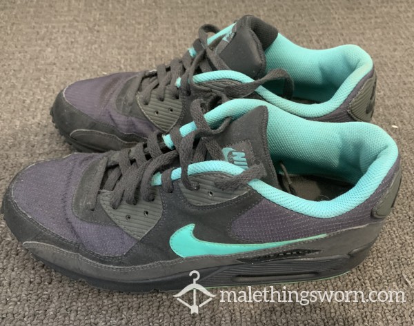 NIKE AIR MAX GREY AND AQUA BLUE SIZE 11 UK OVER 10 YEARS OLD