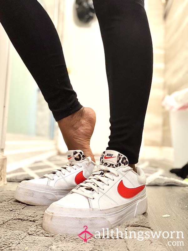 Nike Women's Court Legacy Lift "White Leopard" Platform Sneakers