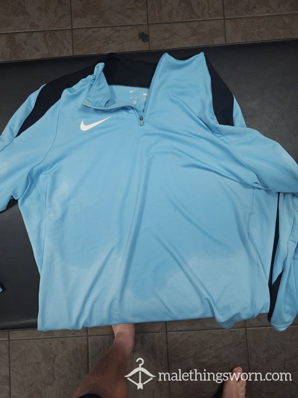 Nike Blue Gym Top Soaked In Sweat