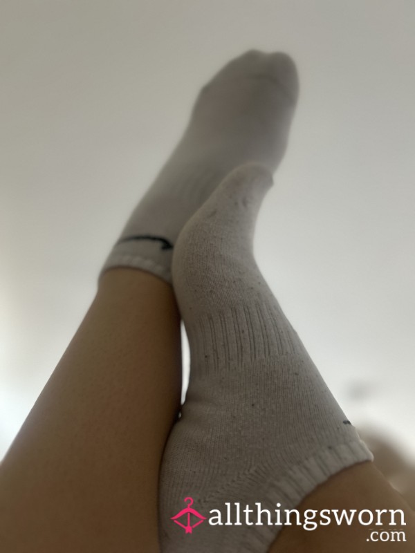 Nike Branded Smelly White Ankle Socks