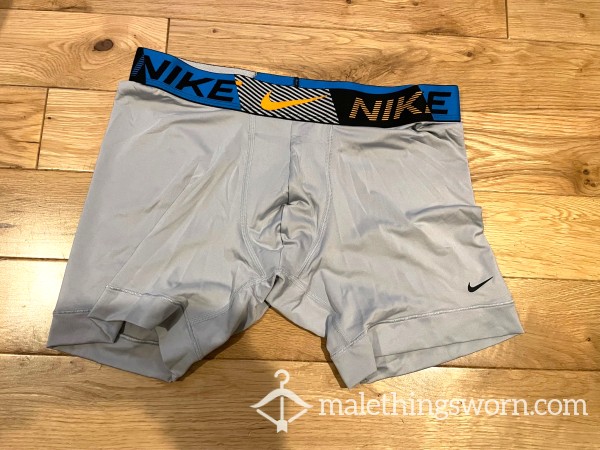 Nike Dri-fit Grey Microfibre Tight Fitting Boxer Briefs Trunks (M)