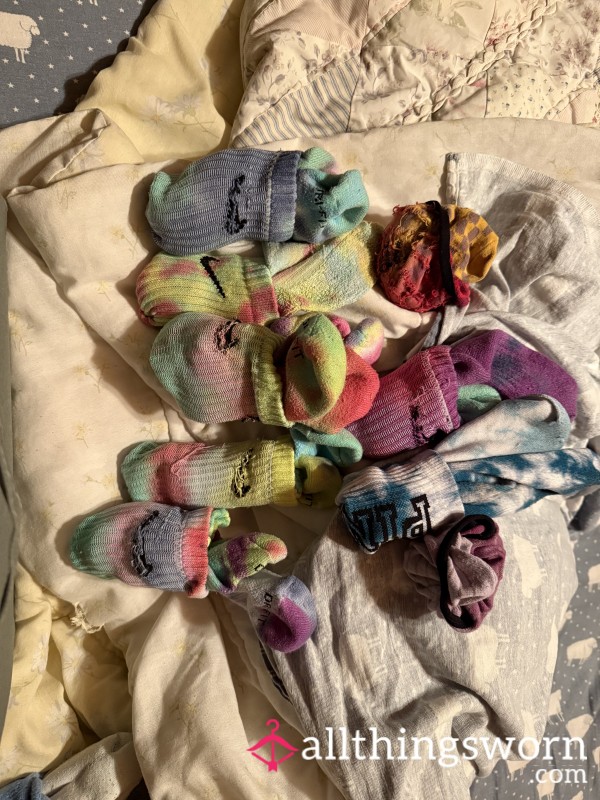 Nike, Pink, And Vans Socks Well Loved