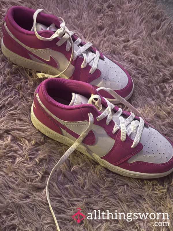 NIKE PINK TRAINERS, SWEATY AND WET