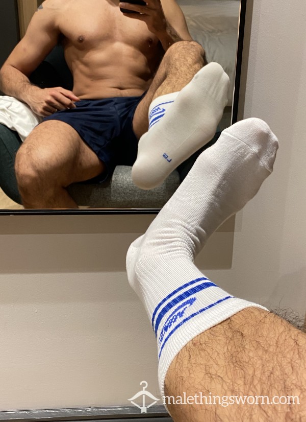 Nike Socks – Blue & White - Size Lg - Customisable