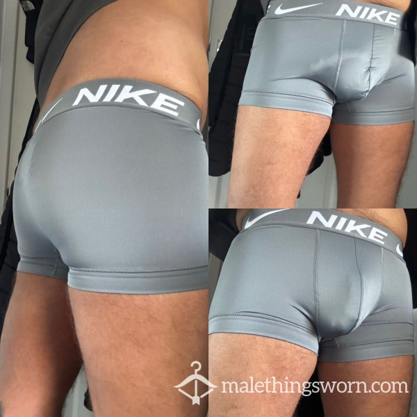 Nike Sweaty Grey Dri Fit Trunks - Medium