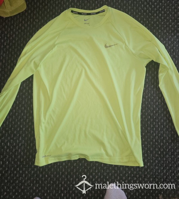 Nike Yellow Long Sleeve Gym Top