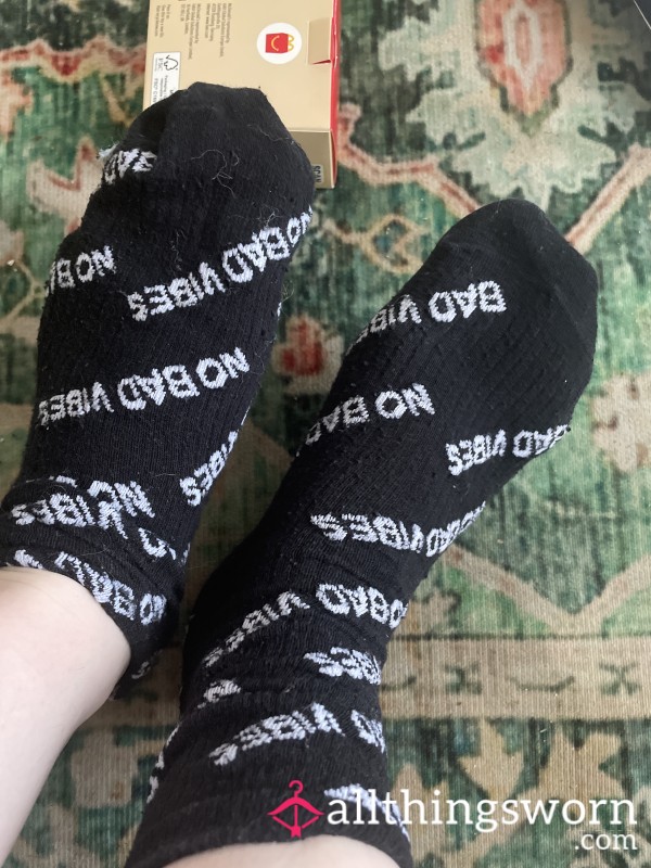 No Bad Vibes Socks Well-worn