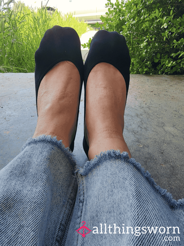 No Show Half Socks - Black/Nude