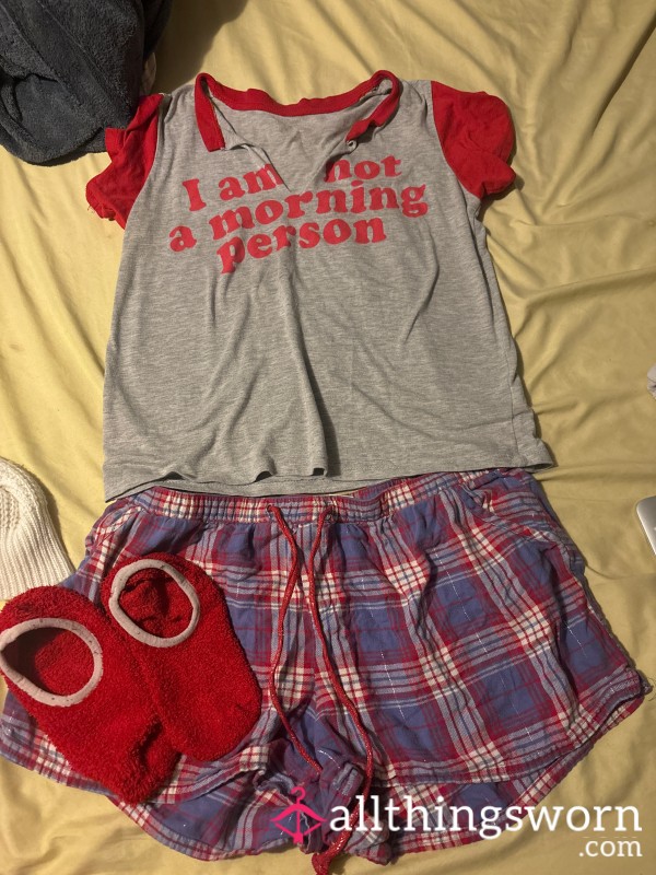 ❤️💙“Not A Morning Person” Pajama Set💙❤️