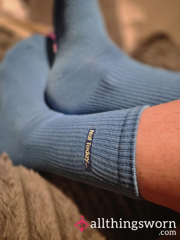 'Not Today' Blue Crew Socks 💙🧦