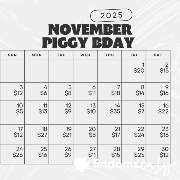 November Piggy Birthday Tax