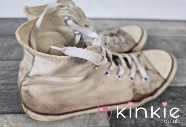 My Extremely Well Worn Filthy White High Top Converse All Stars Shoes For You Foot Fetish Lovers...