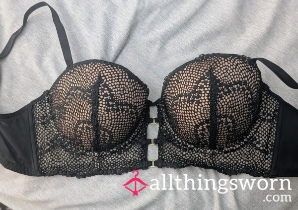 Nude And Black, W/ Lace Bra