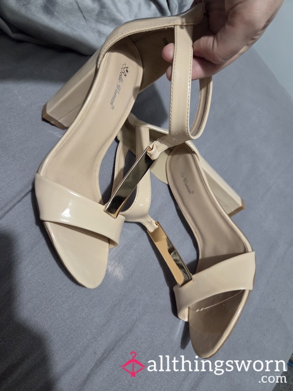 Nude And Gold S**y Heels