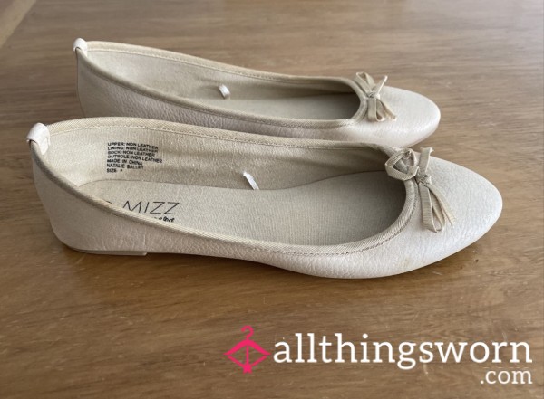 (SOLD) Nude Ballet Flats Worn And Loved