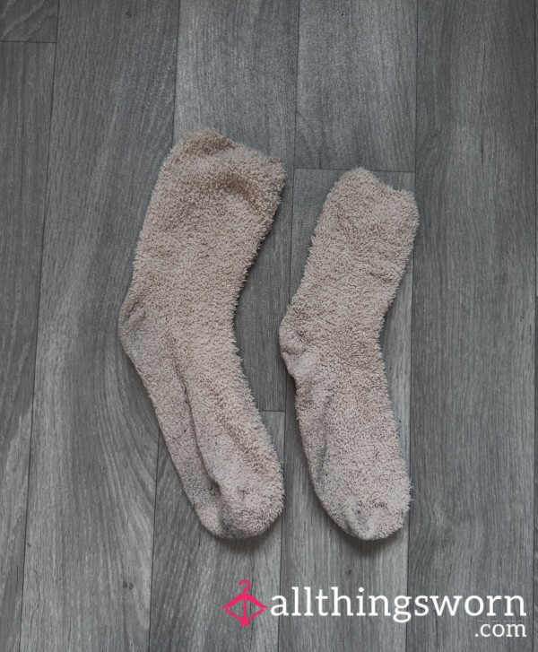 Nude Beige Fluffy Socks