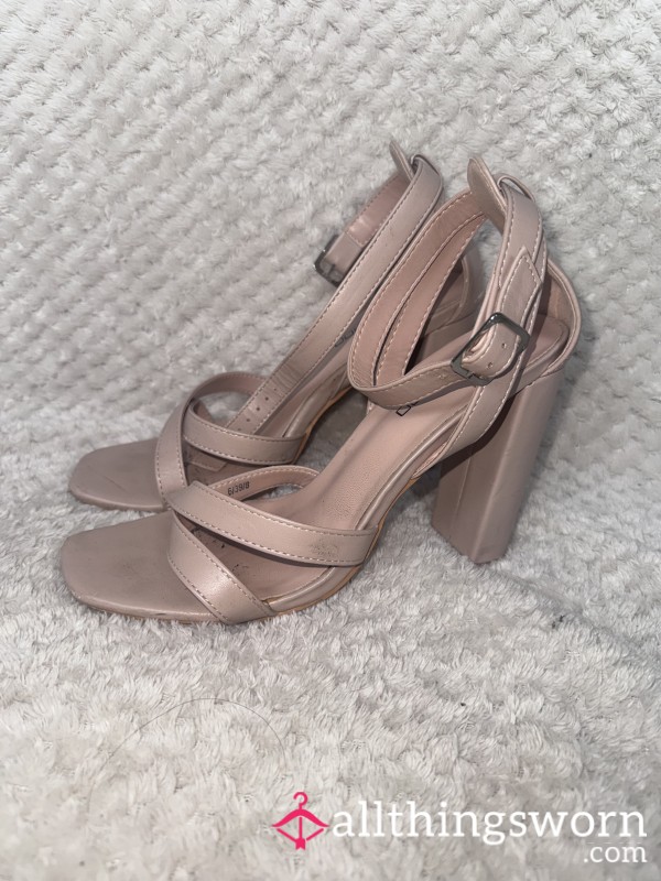 Nude Chunky Heels