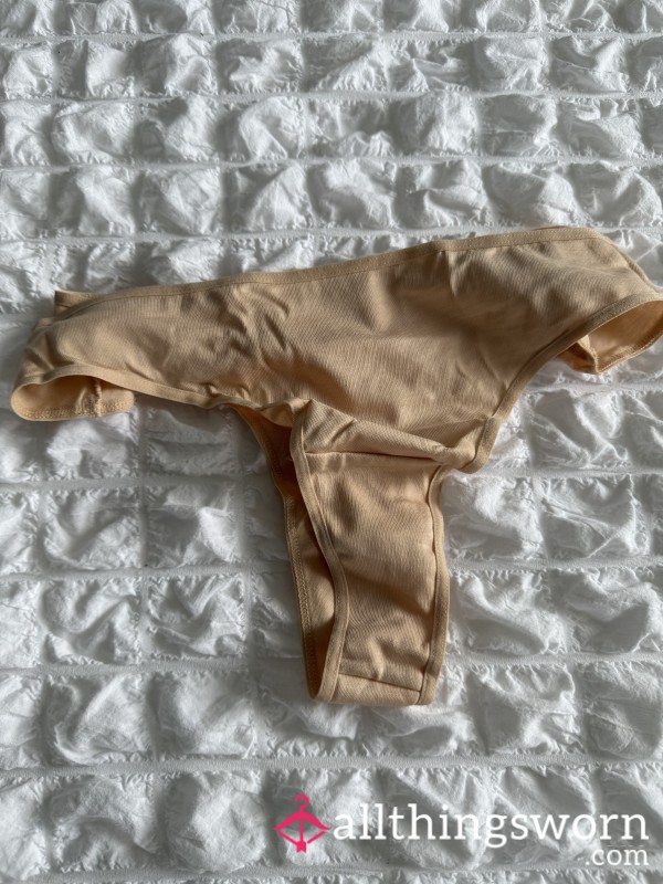 Nude Colour Thong Worn