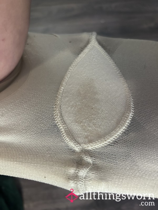 Nude Moist Hose Teacher Worn W/o Panties