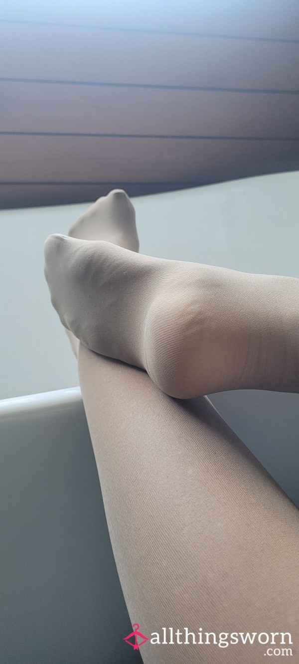 Nude Knee High Nylon Stockings