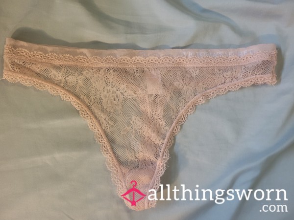 Nude All Lace Thong - Victoria's Secret - Size Large
