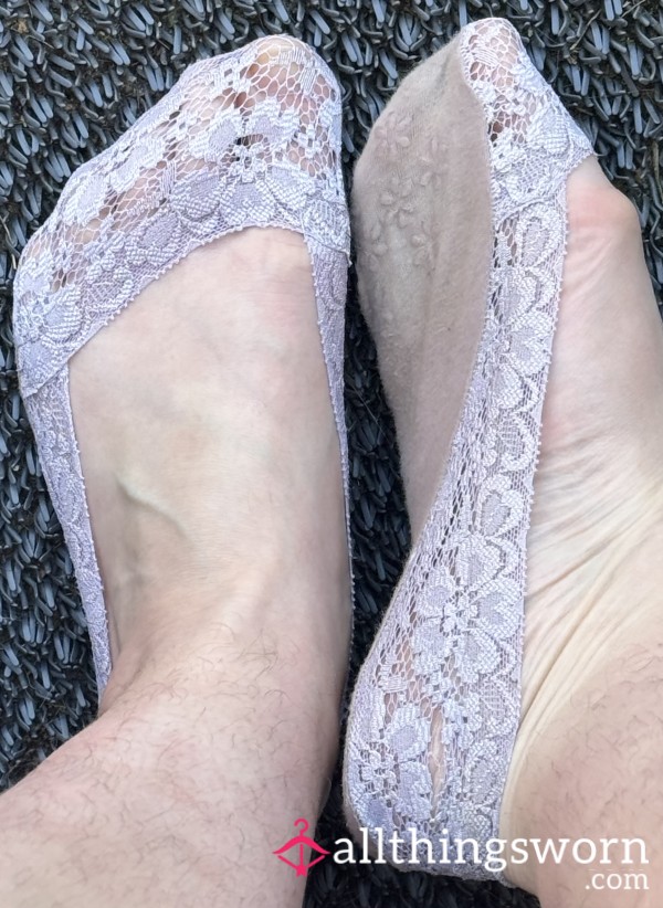 Nude Lace Panel Invisible Socks/ Footsies