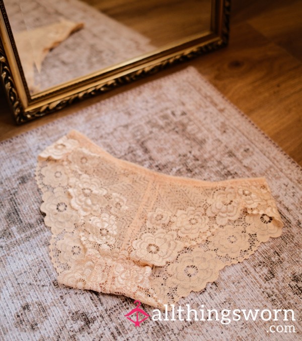 Nude Lace Panties, 48hr Wear 💦